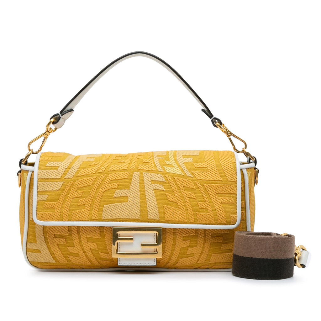 Fendi Sarah Coleman FF Canvas Fisheye  Baguette Satchel (SHG-jIeRtT)