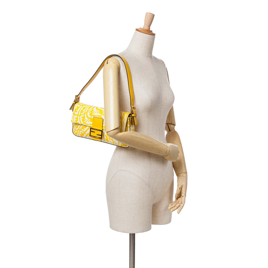 Fendi Sarah Coleman Zucca Coated Canvas 1997 Vertigo Baguette