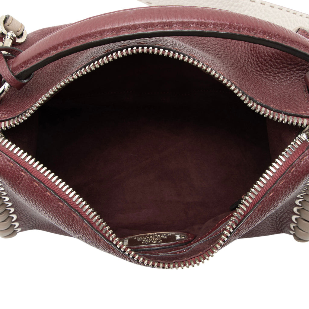 Fendi Selleria Leather Whipstitch Lei Boston Bag