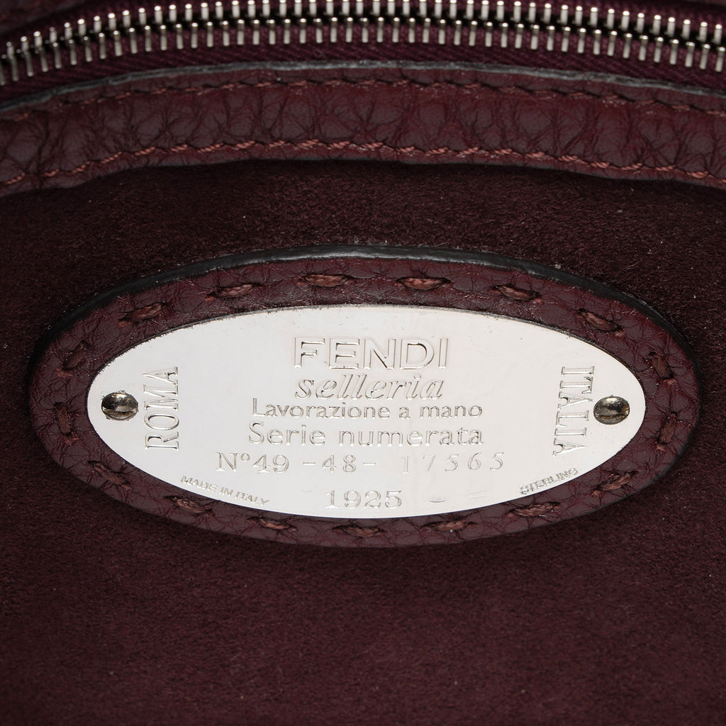 Fendi Selleria Leather Whipstitch Lei Boston Bag