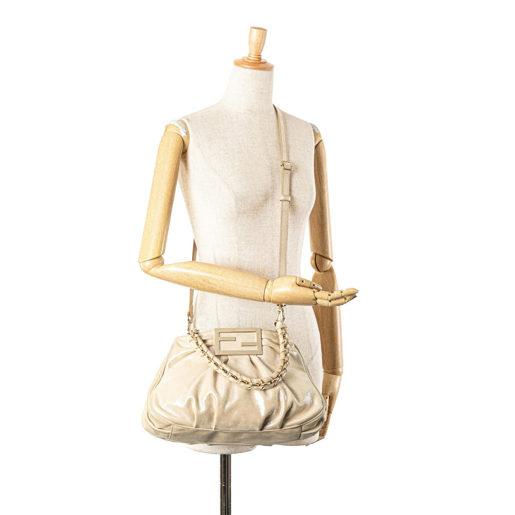 Fendi Small Metallic Mia Chain Satchel