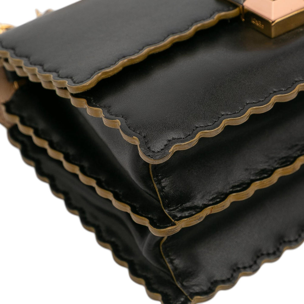 Fendi Small Scalloped Leather Kan I Crossbody