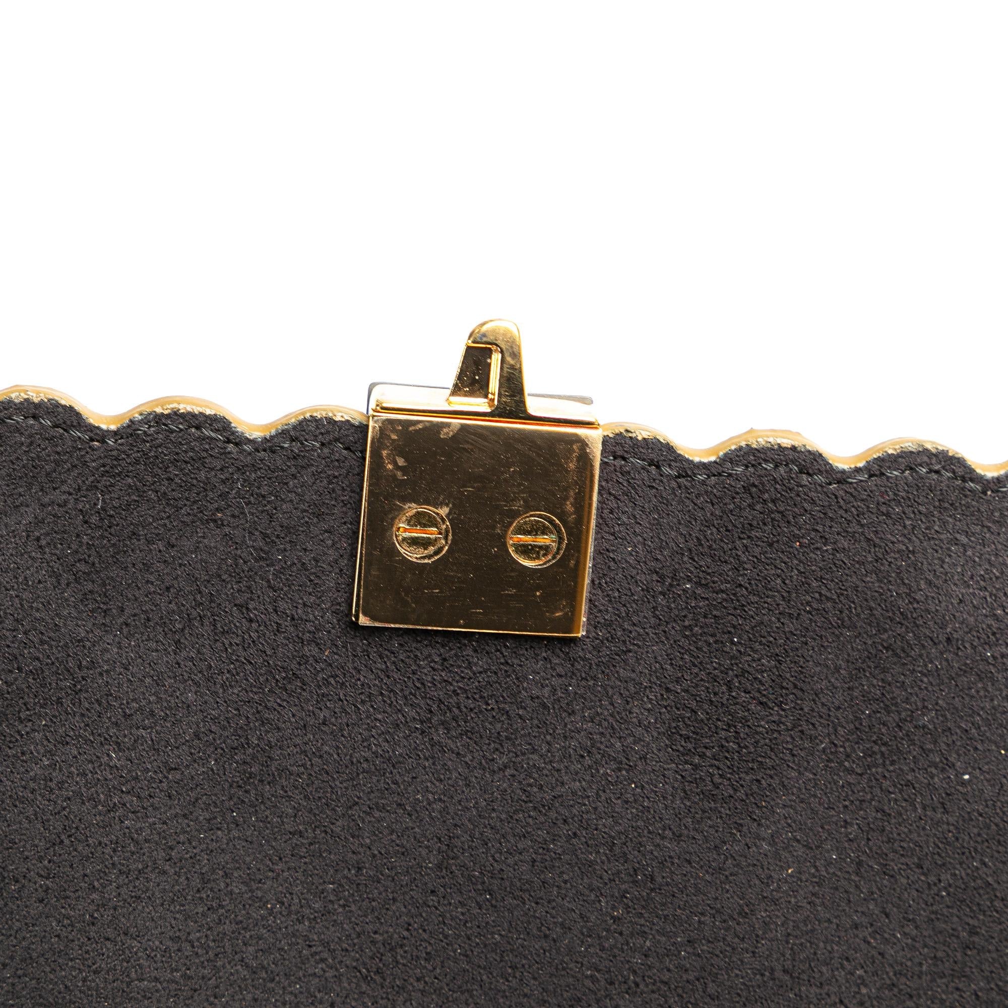 Fendi Small Scalloped Leather Kan I Crossbody
