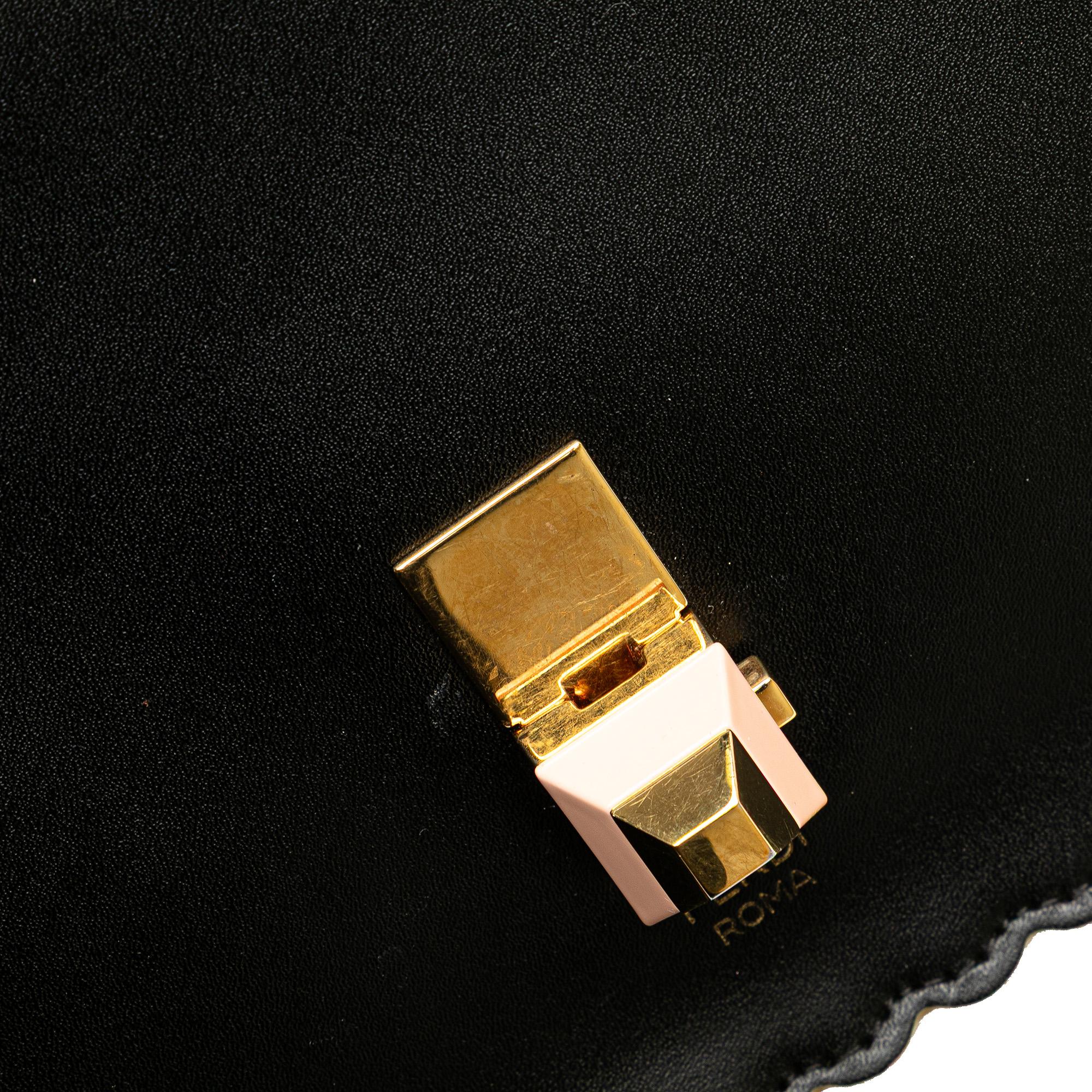 Fendi Small Scalloped Leather Kan I Crossbody