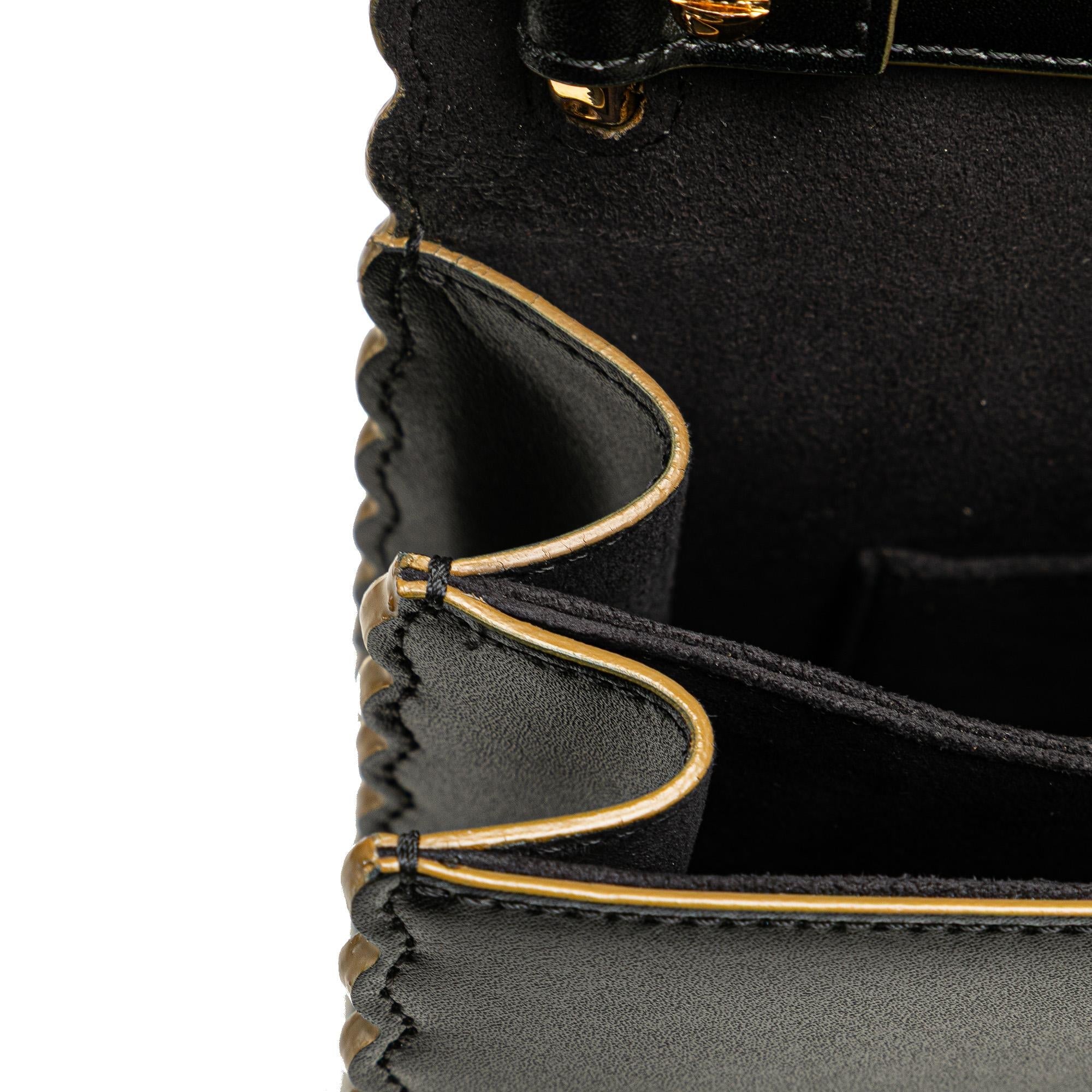 Fendi Small Scalloped Leather Kan I Crossbody