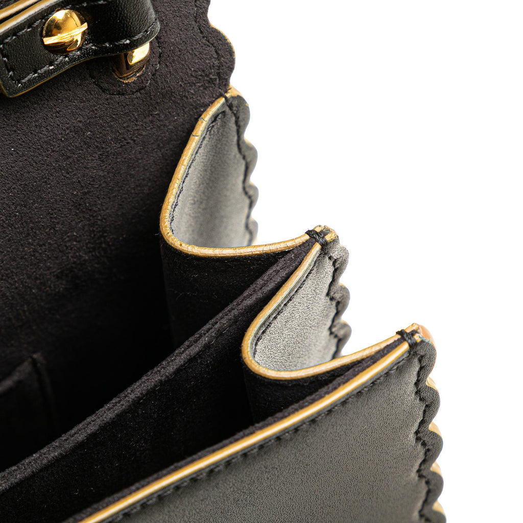 Fendi Small Scalloped Leather Kan I Crossbody