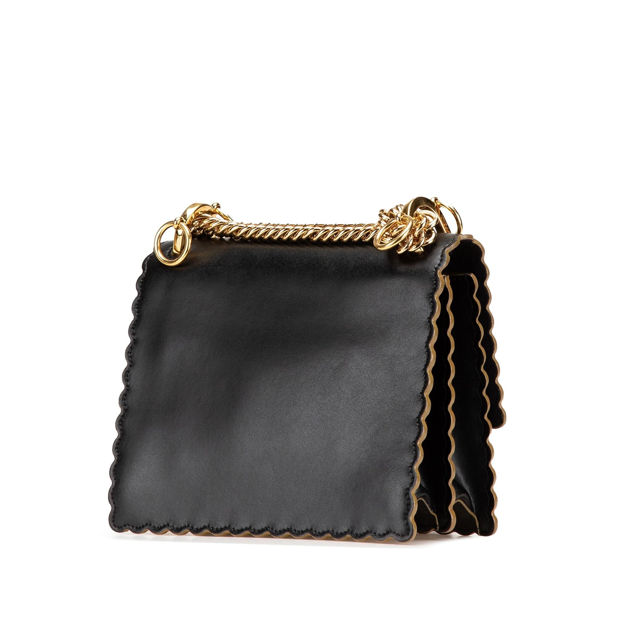 Fendi Small Scalloped Leather Kan I Crossbody