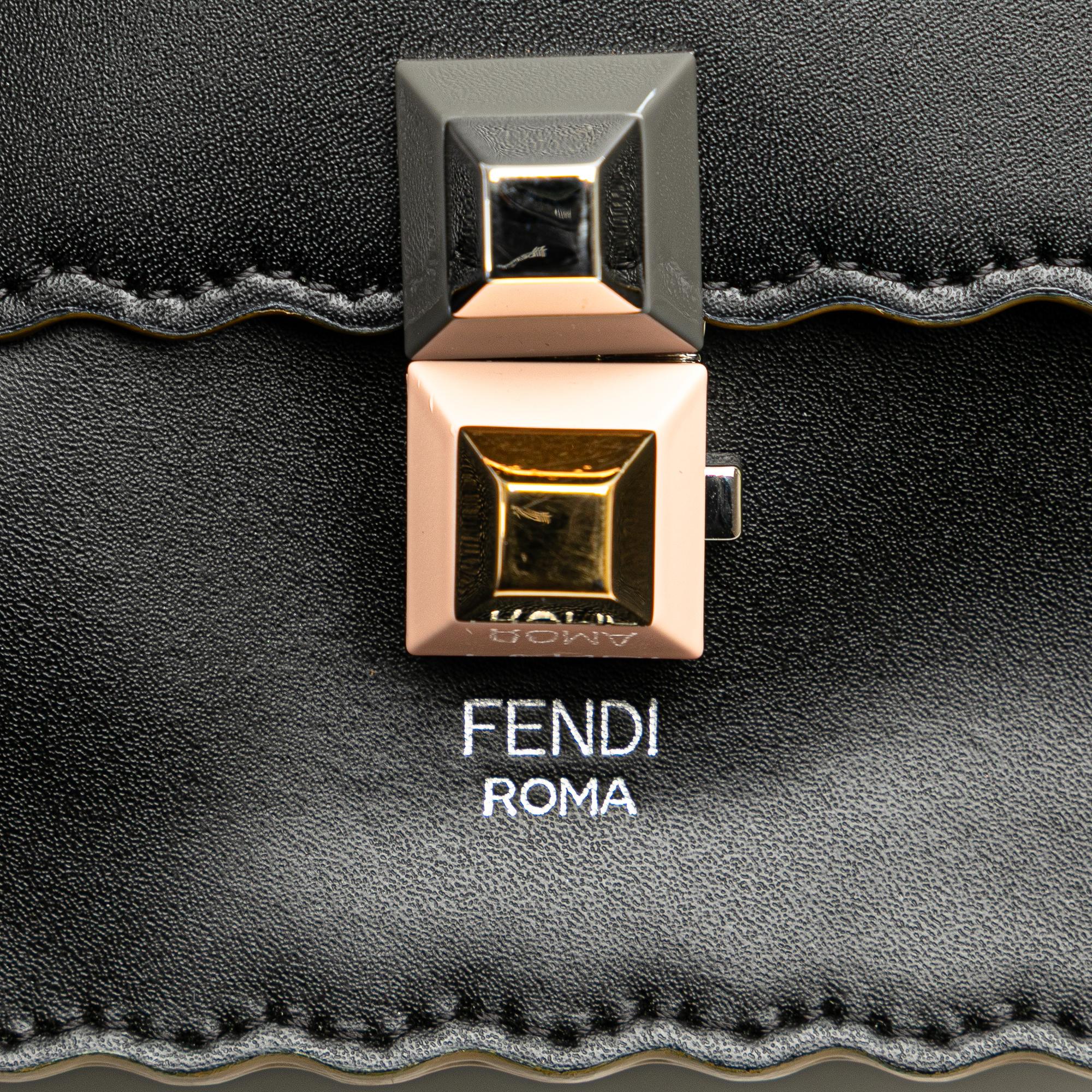 Fendi Small Scalloped Leather Kan I Crossbody