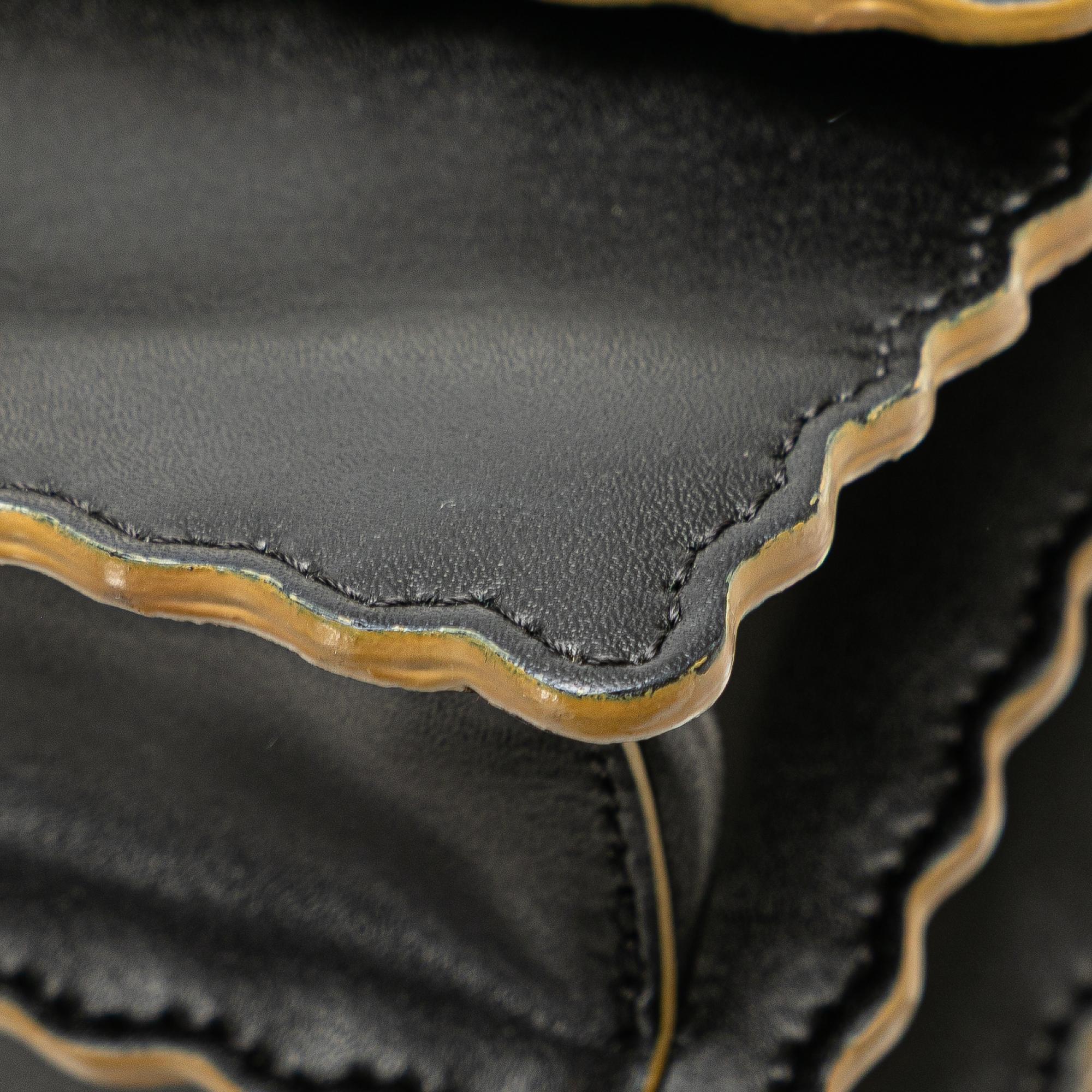 Fendi Small Scalloped Leather Kan I Crossbody