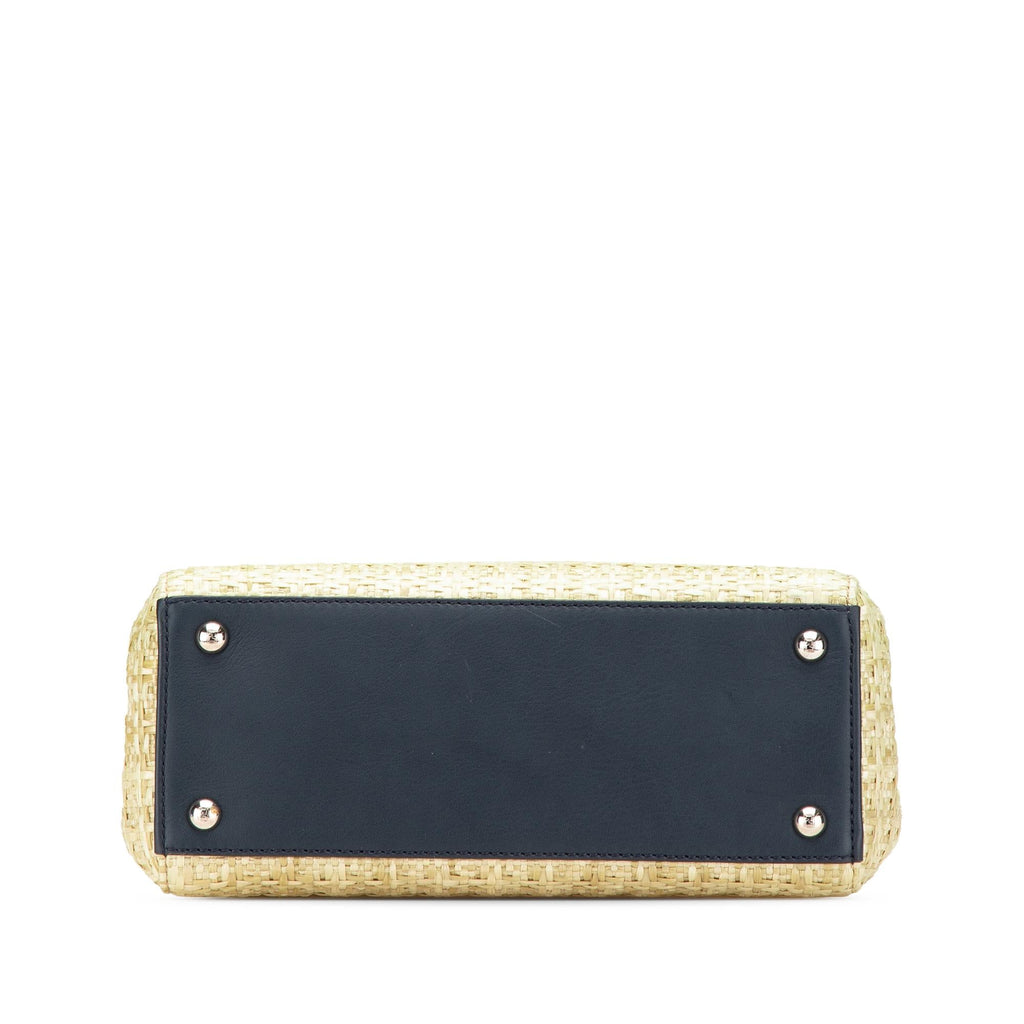 Fendi Small Woven Raffia Vitello Regular 2Jours Satchel