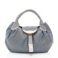 Fendi Striped Denim Spy Satchel (SHF-i8ZclG)