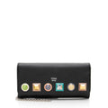 Fendi Leather Rainbow Studs Wallet on Chain