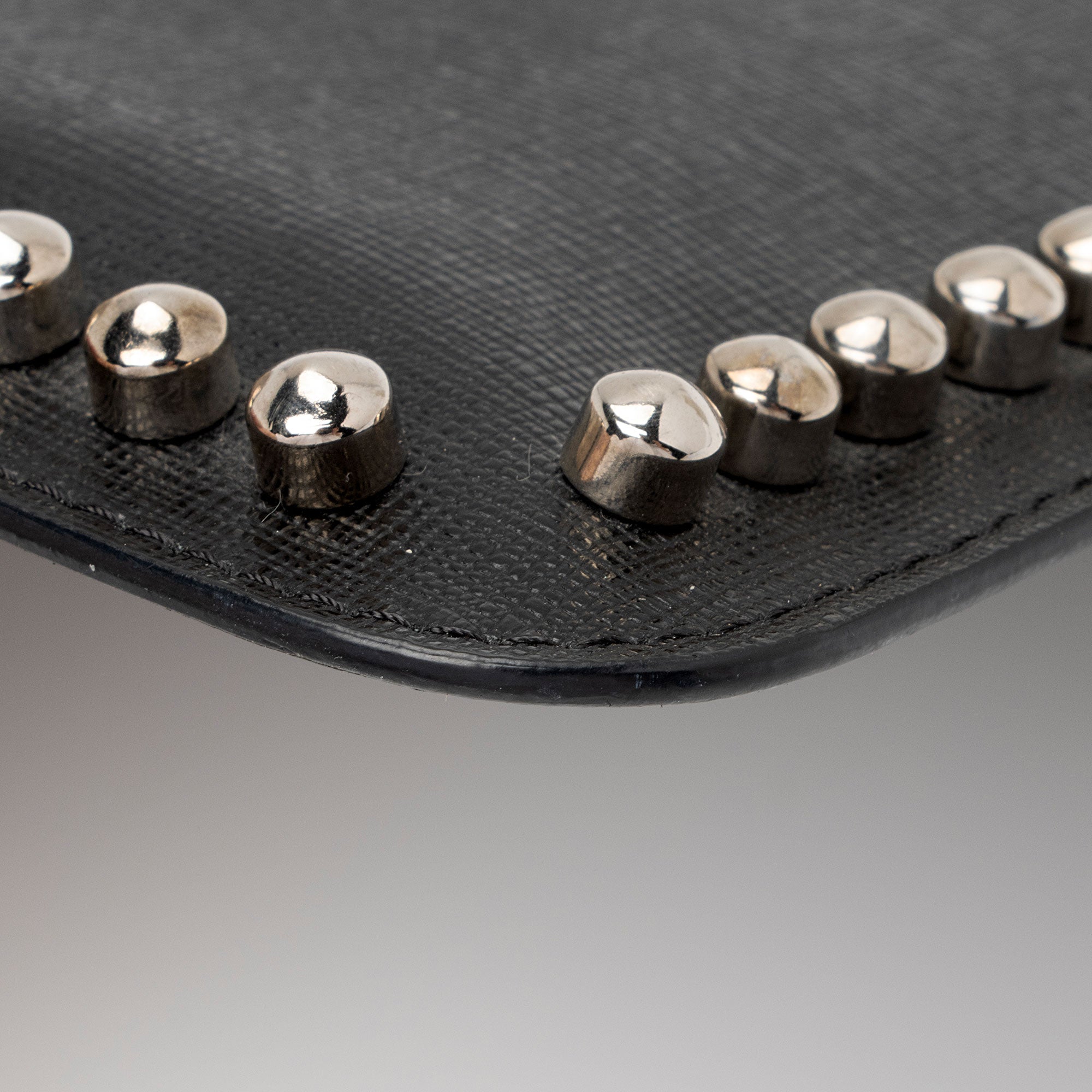 Fendi Studded Leather Mink Karlito Zip Pouch