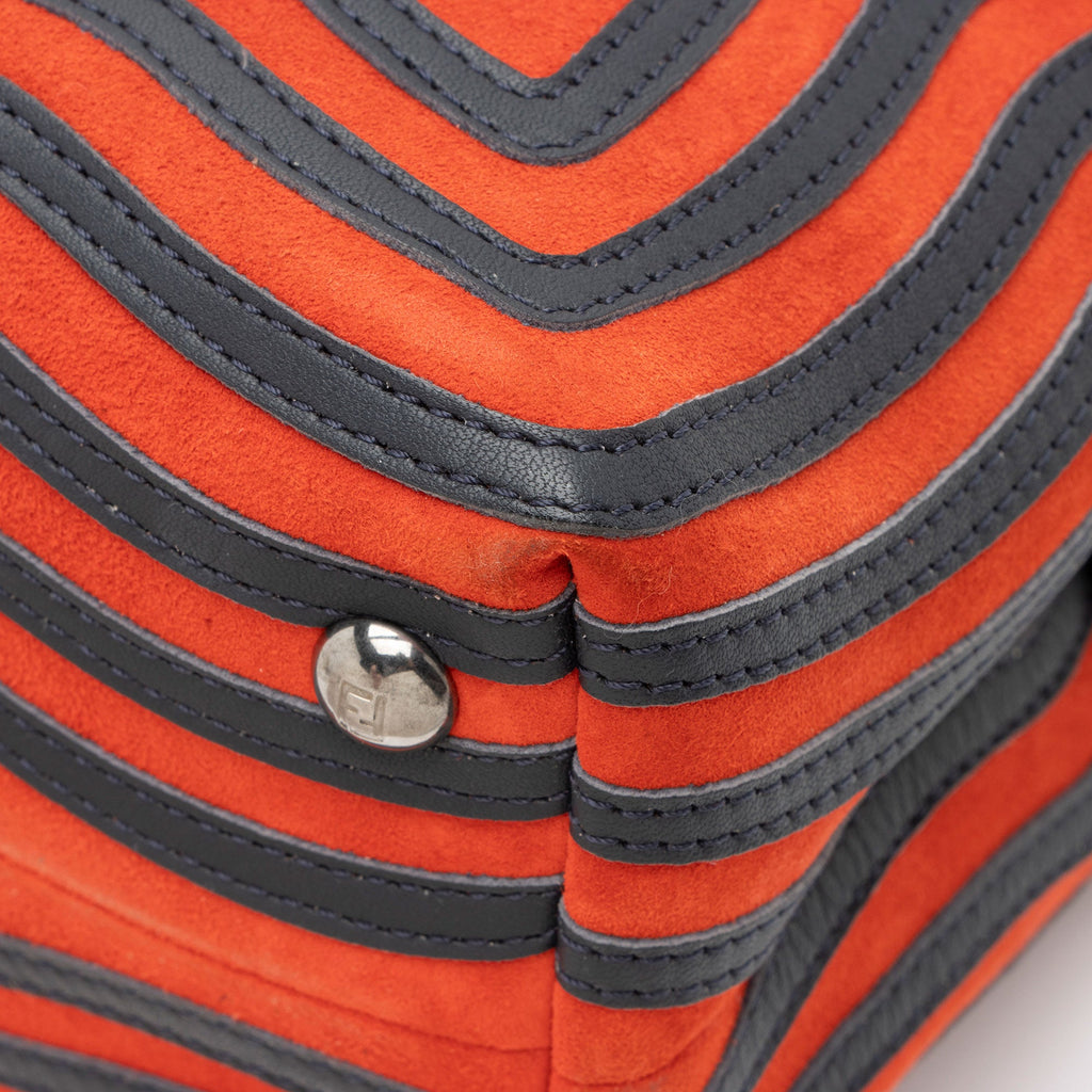 Fendi Quilted Leather Two Tone Dotcom Small Top Handle