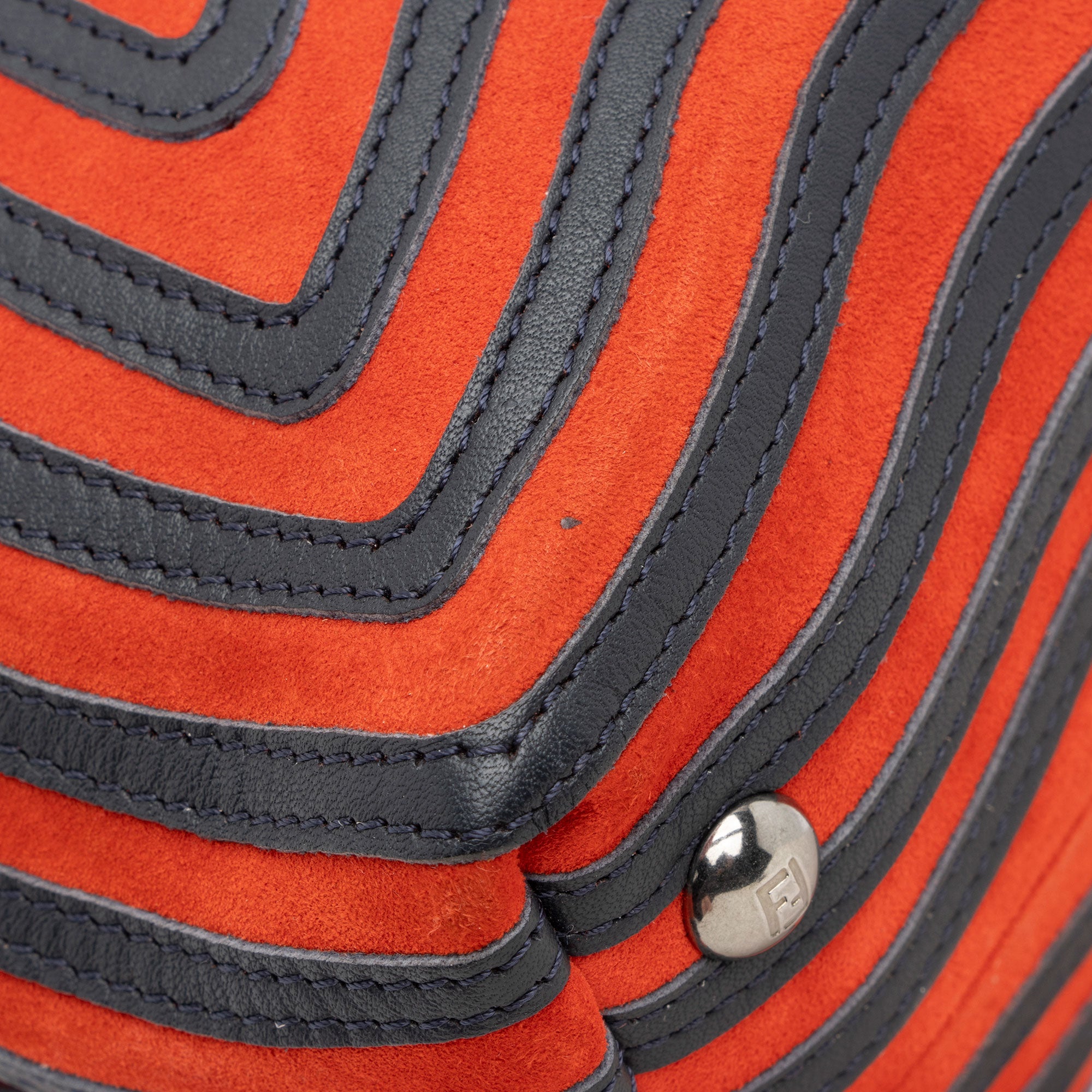 Fendi Quilted Leather Two Tone Dotcom Small Top Handle