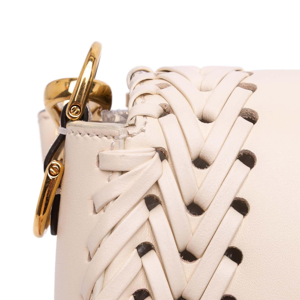 Fendi Woven Calfskin Vitello King Ceylon Baguette Satchel