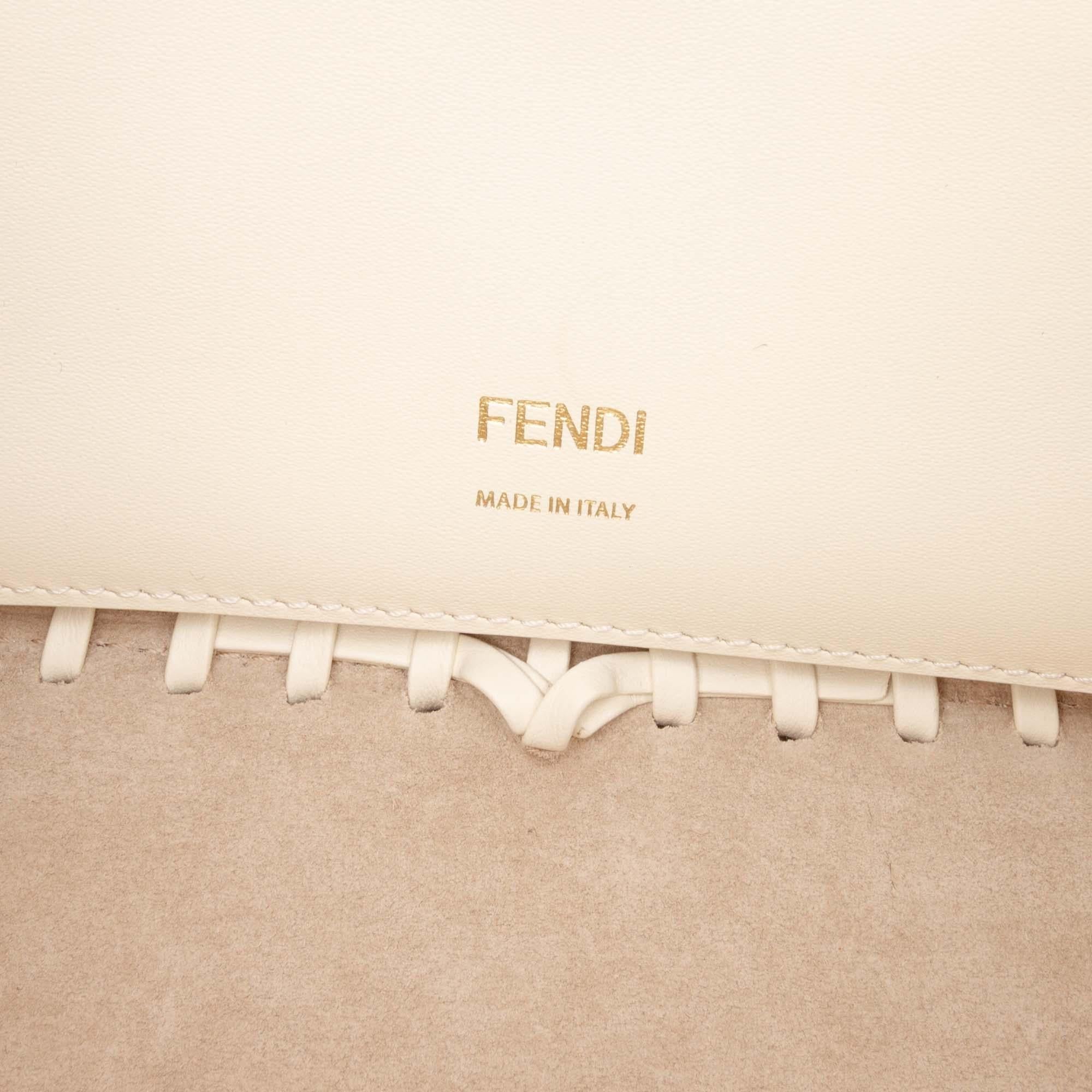 Fendi Woven Calfskin Vitello King Ceylon Baguette Satchel