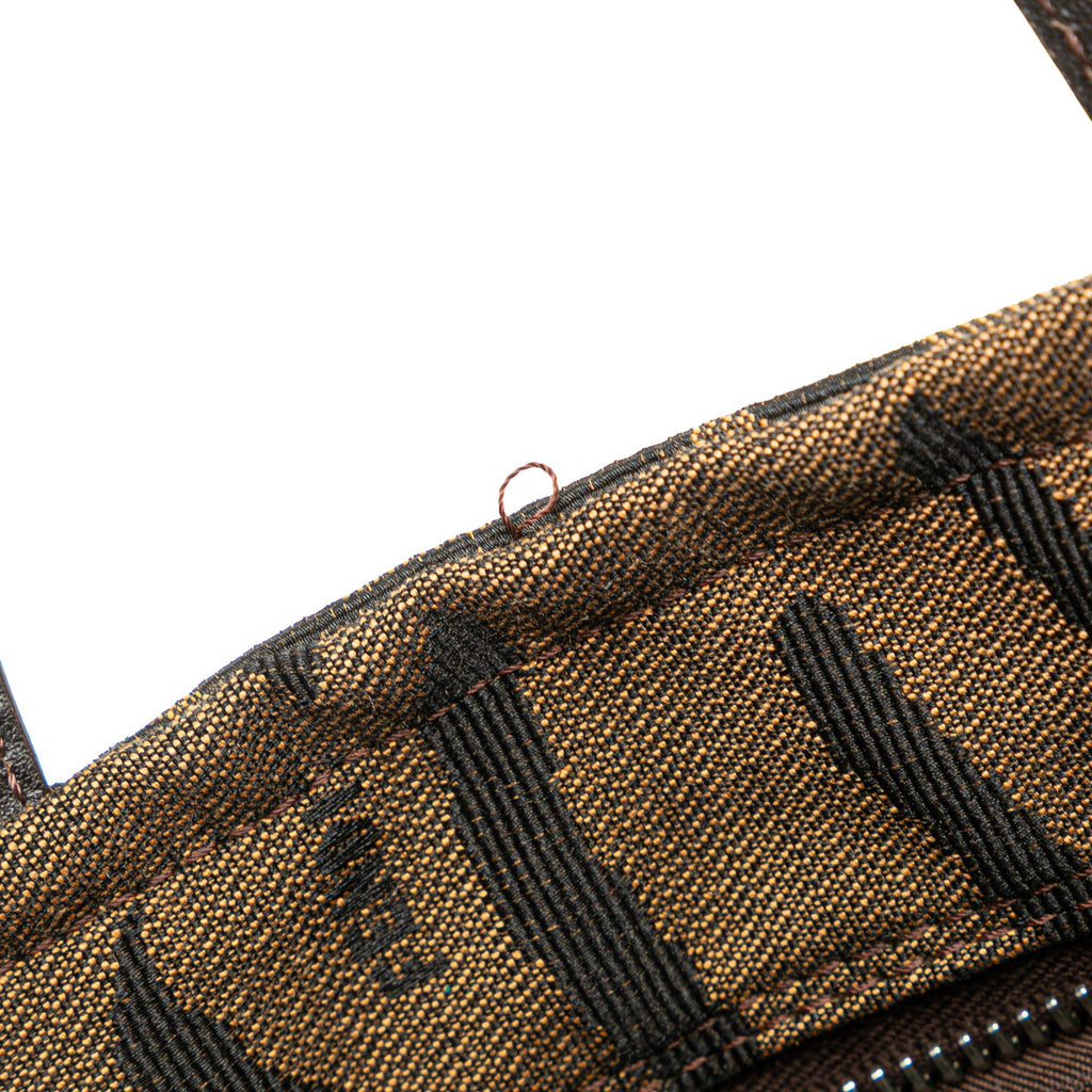 Fendi Zebra Print Canvas Handbag