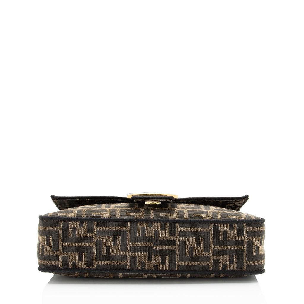 Fendi Zucca Calfskin Baguette Shoulder Bag