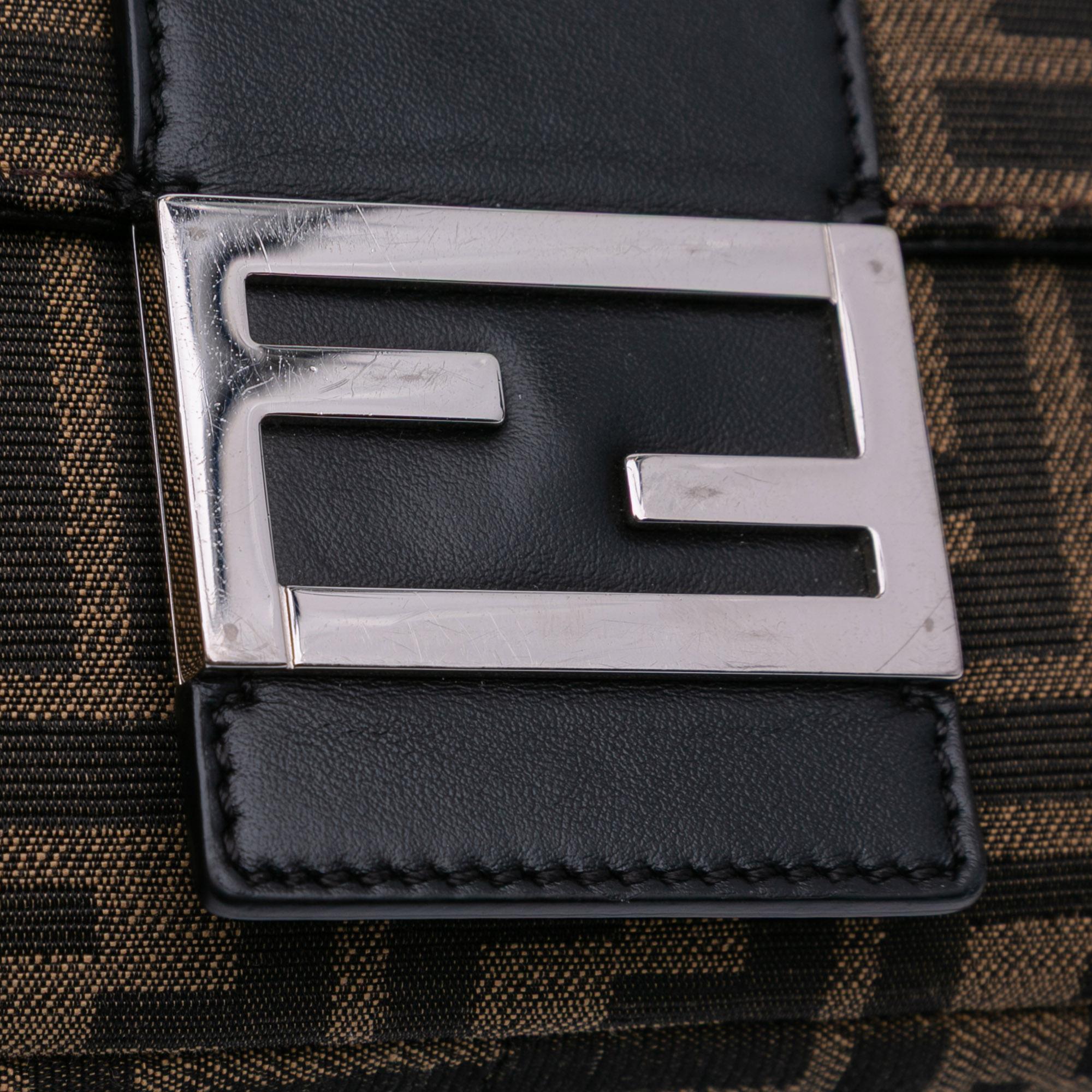 Fendi Zucca Canvas Convertible Baguette Satchel