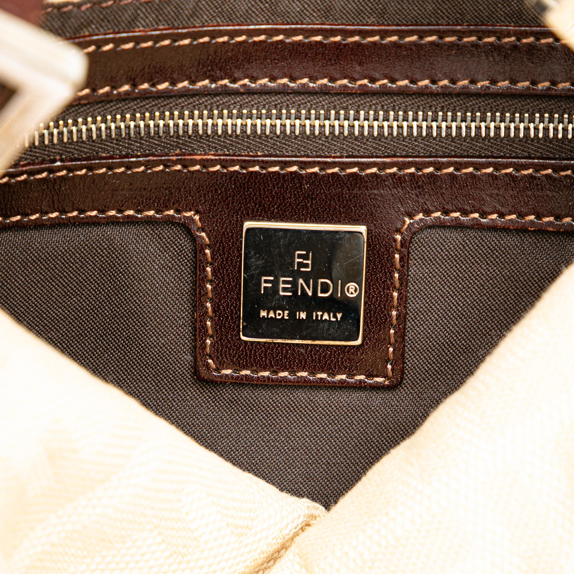 Fendi Zucca Canvas Double Flap Mamma