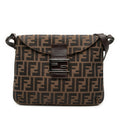 Fendi Zucca Canvas Double Flap Shoulder Bag