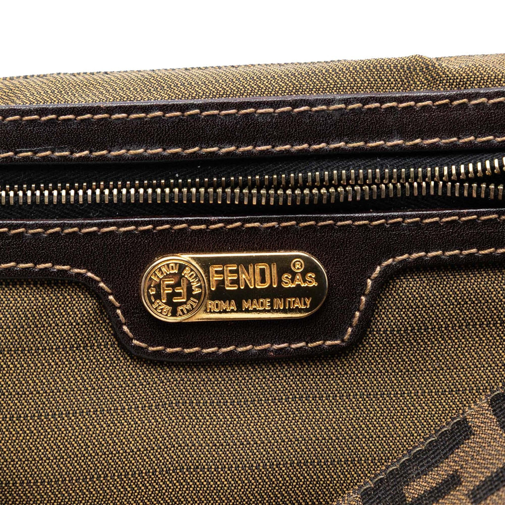 Fendi Zucca Canvas Flap Shoulder Bag