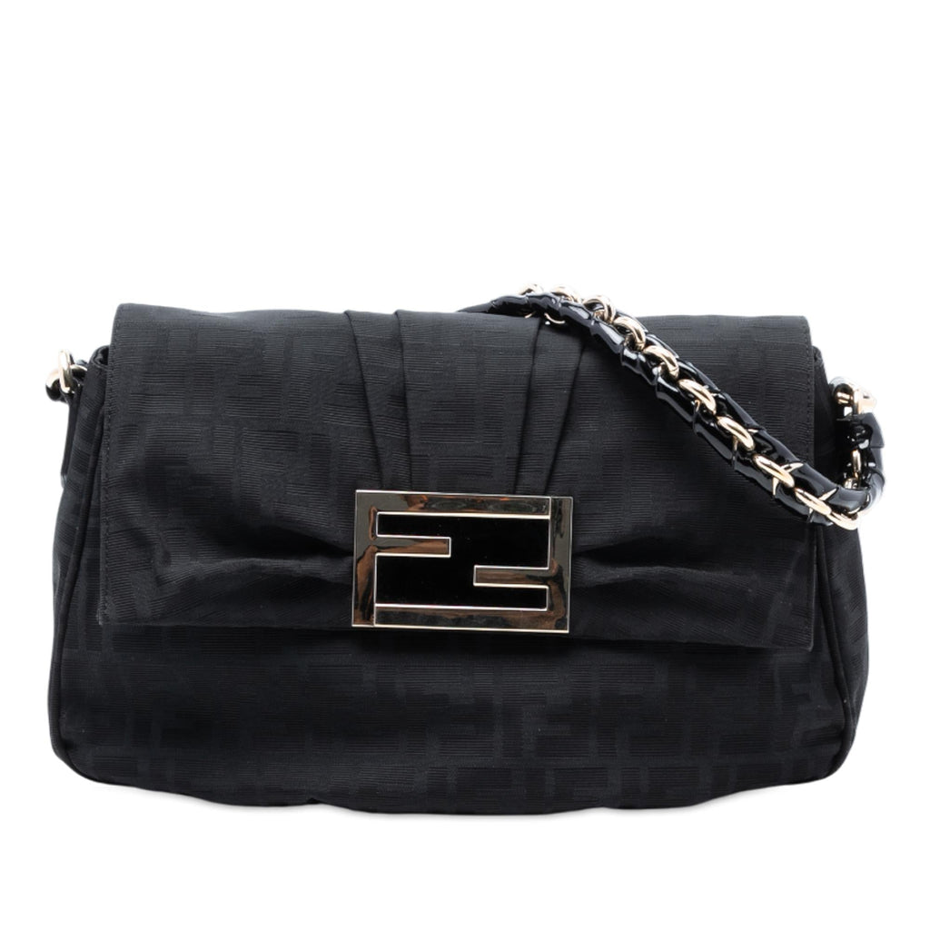 Fendi Zucca Canvas Mia Flap Shoulder Bag