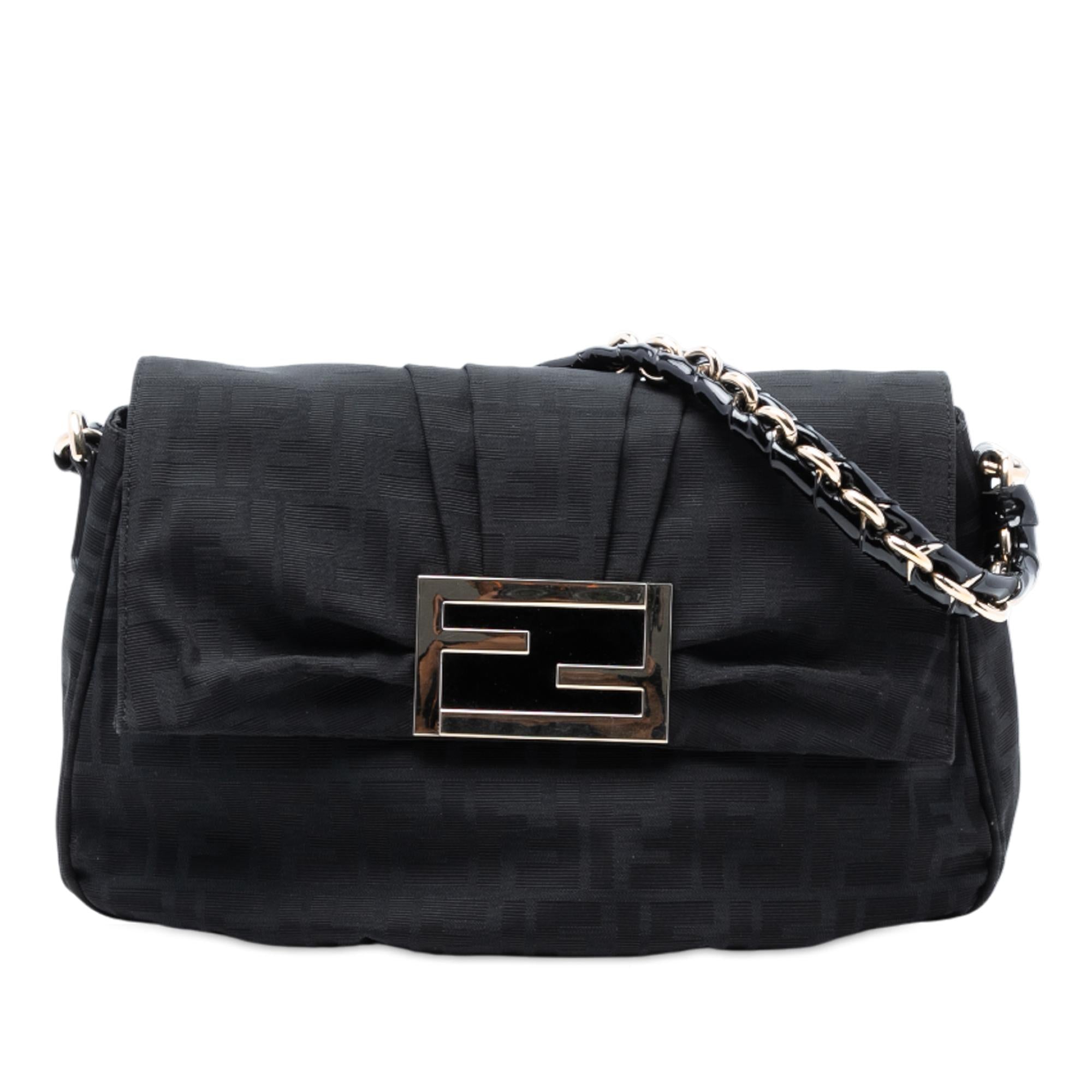 Fendi Zucca Canvas Mia Flap Shoulder Bag