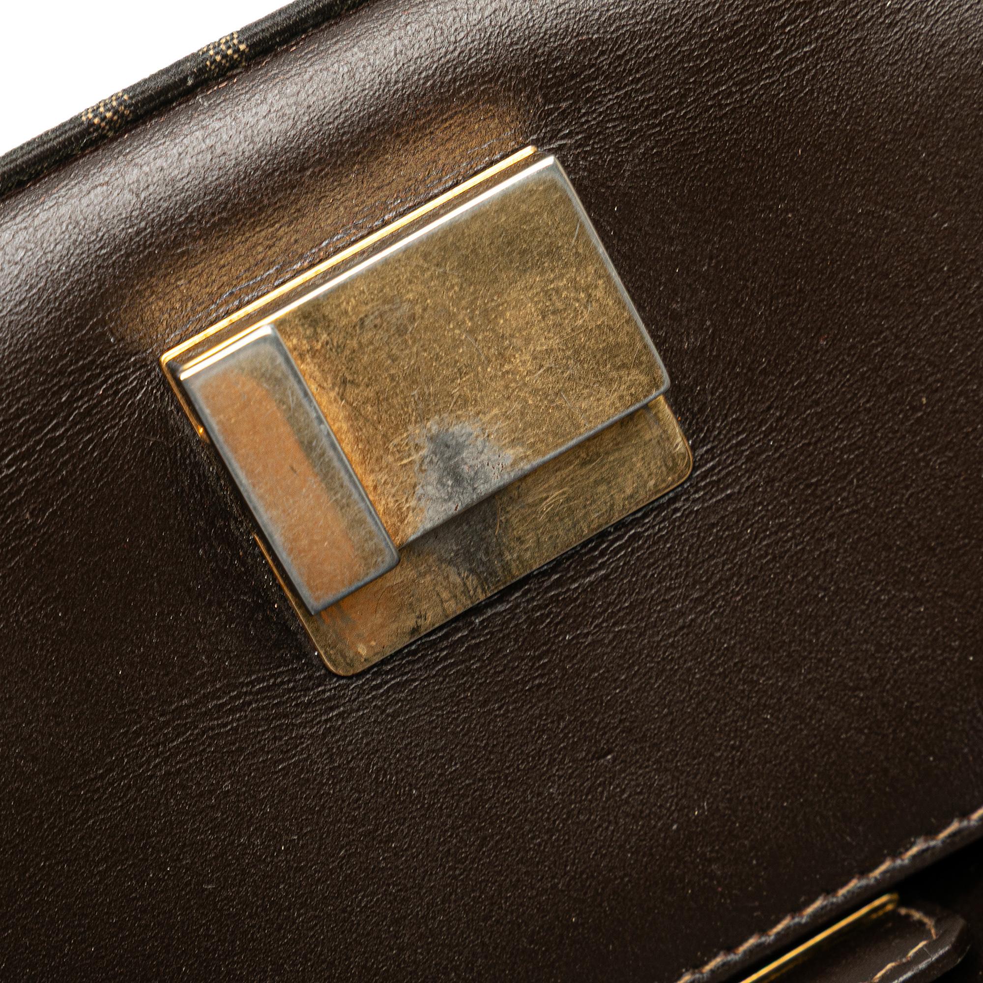 Fendi Zucca Canvas Push Lock Box Handbag