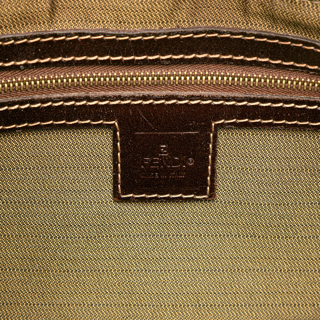 Fendi Zucca Canvas Push Lock Box Handbag