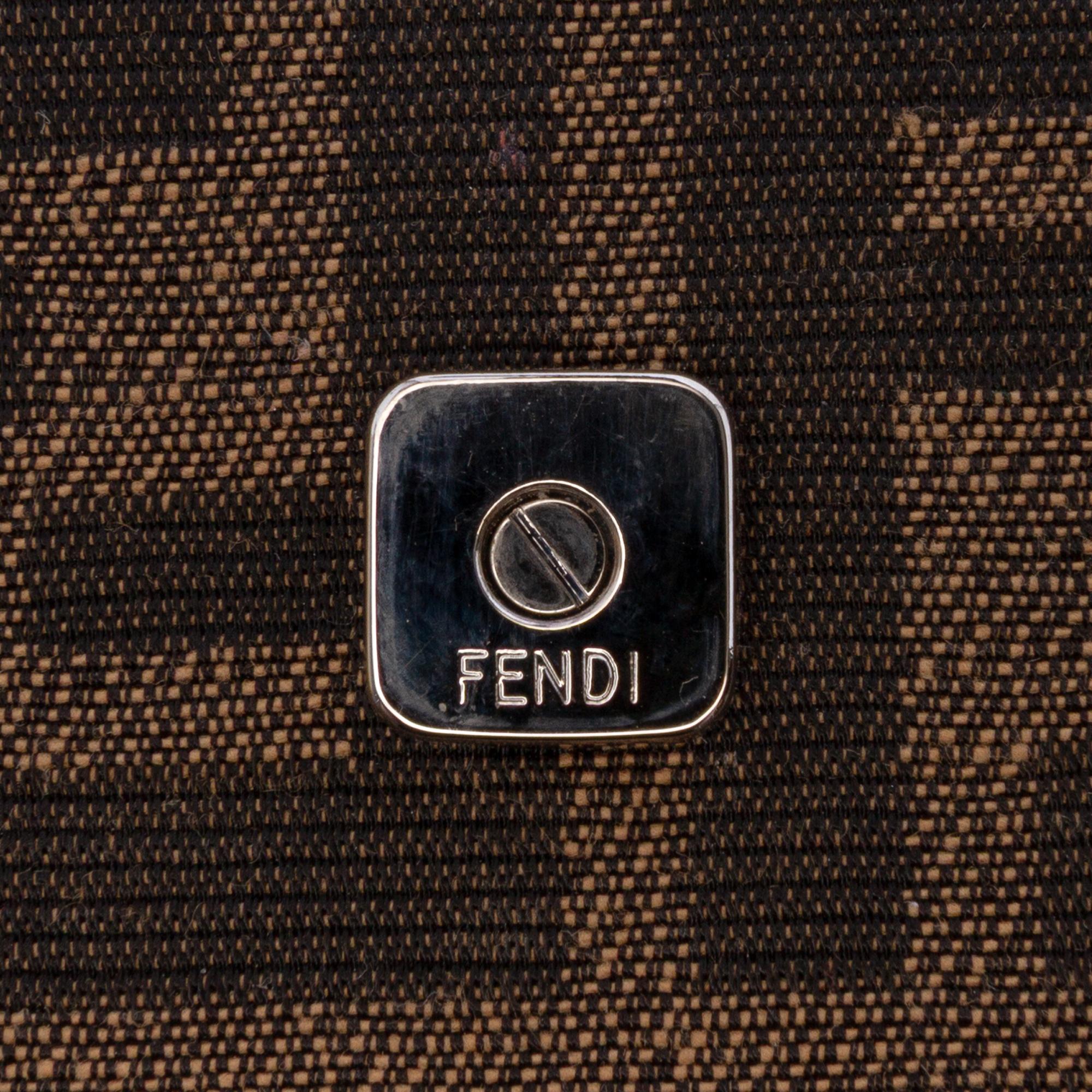 Fendi Zucca Canvas Soft Trunk Baguette Phone Pouch Crossbody
