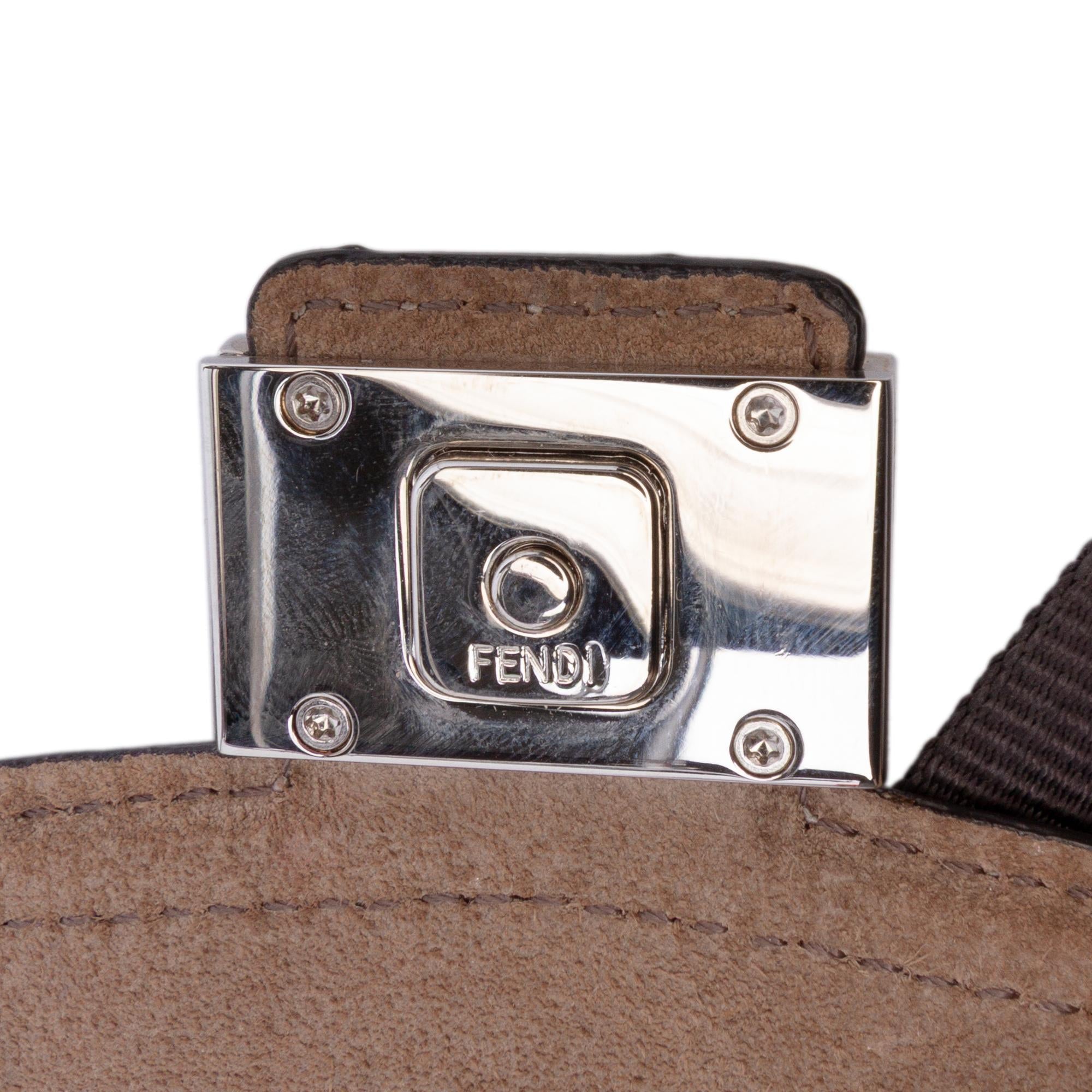 Fendi Zucca Canvas Soft Trunk Baguette Phone Pouch Crossbody