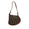 Fendi Zucca Canvas Studded Oyster Hobo