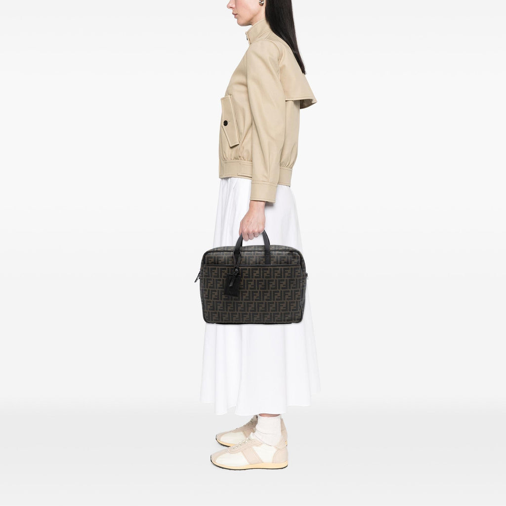 Fendi Zucca Coated Canvas Business Bag