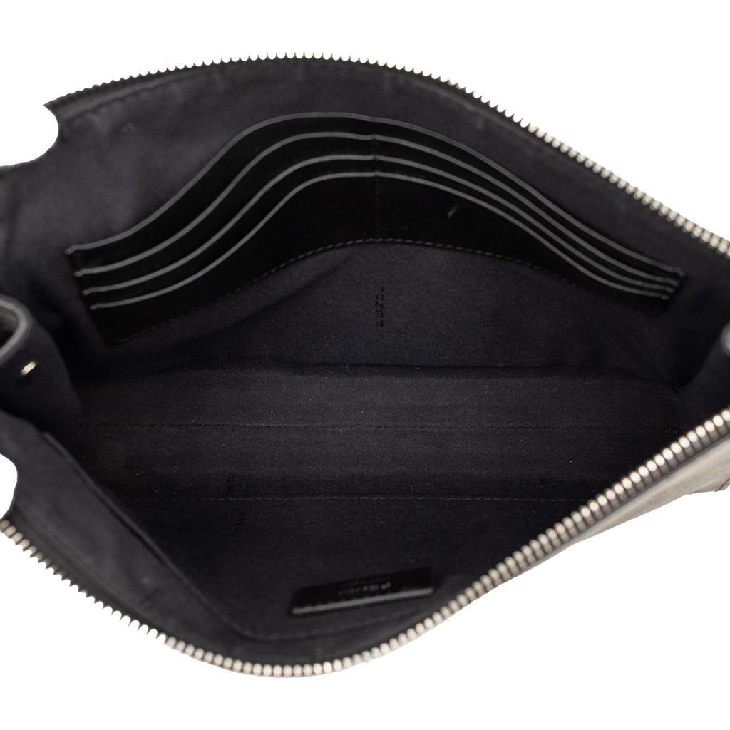 Fendi Zucca Coated Canvas Diagonal Front Zip Clutch