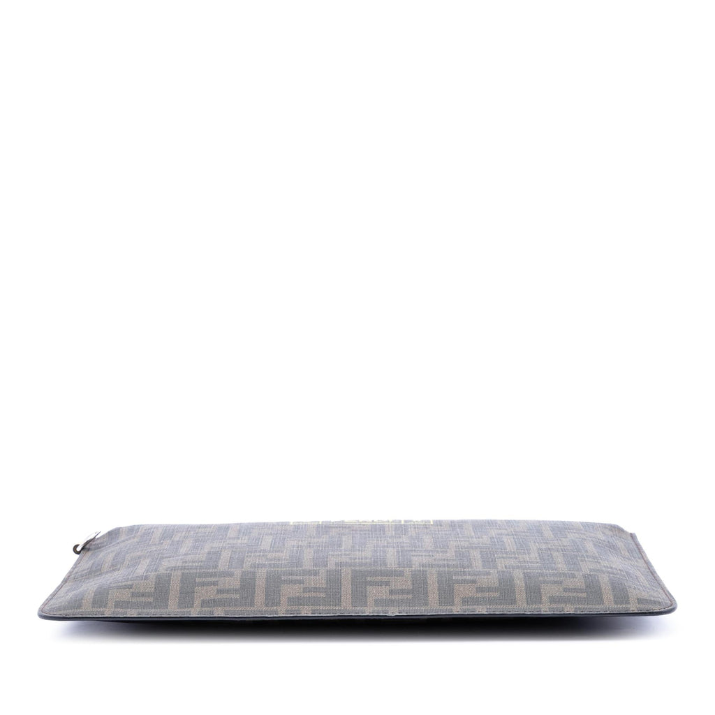 Fendi Zucca Coated Canvas Roma Amor Zip Pouch