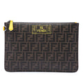 Fendi Zucca Coated Canvas Roma Amor Zip Pouch