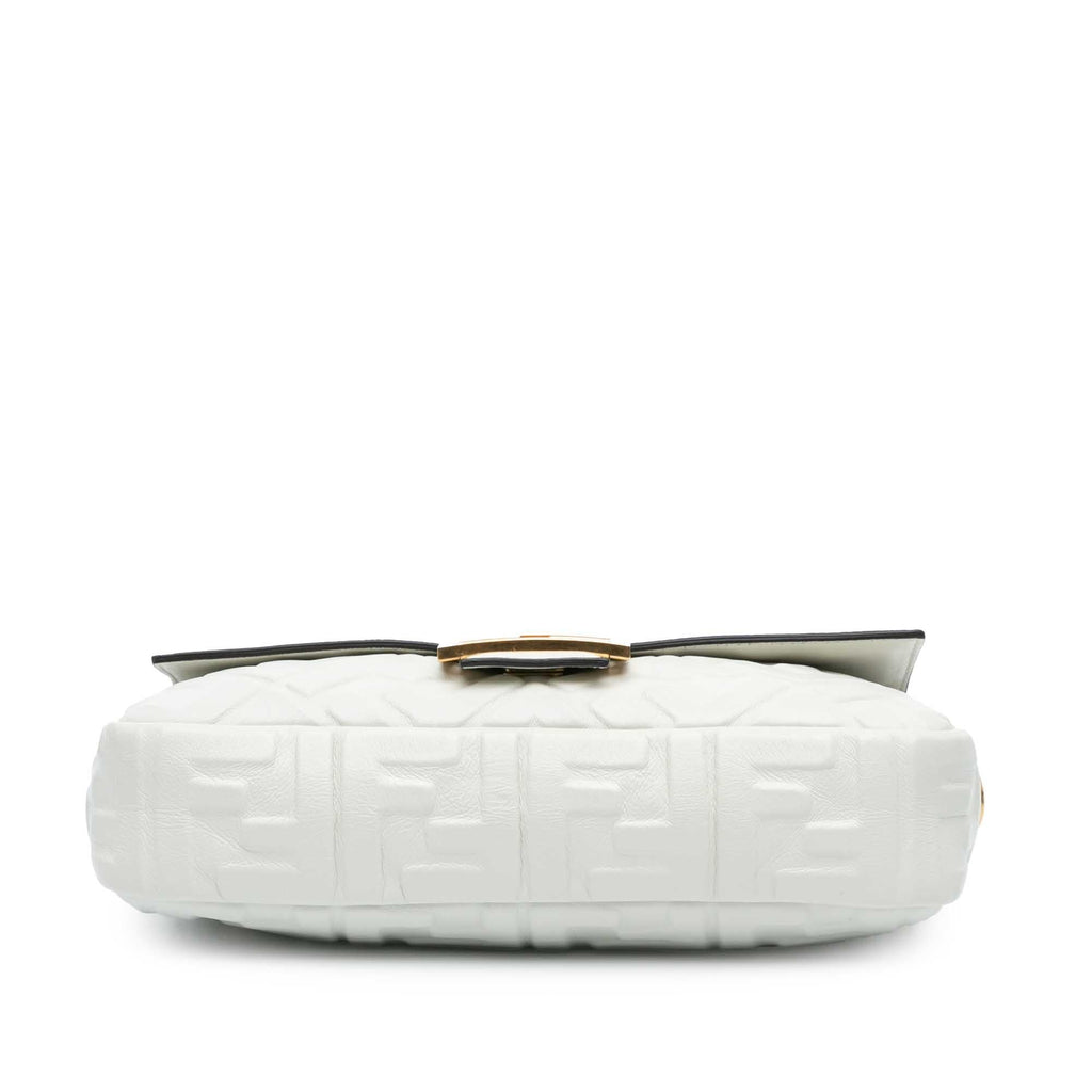 Fendi Zucca Embossed Baguette Satchel