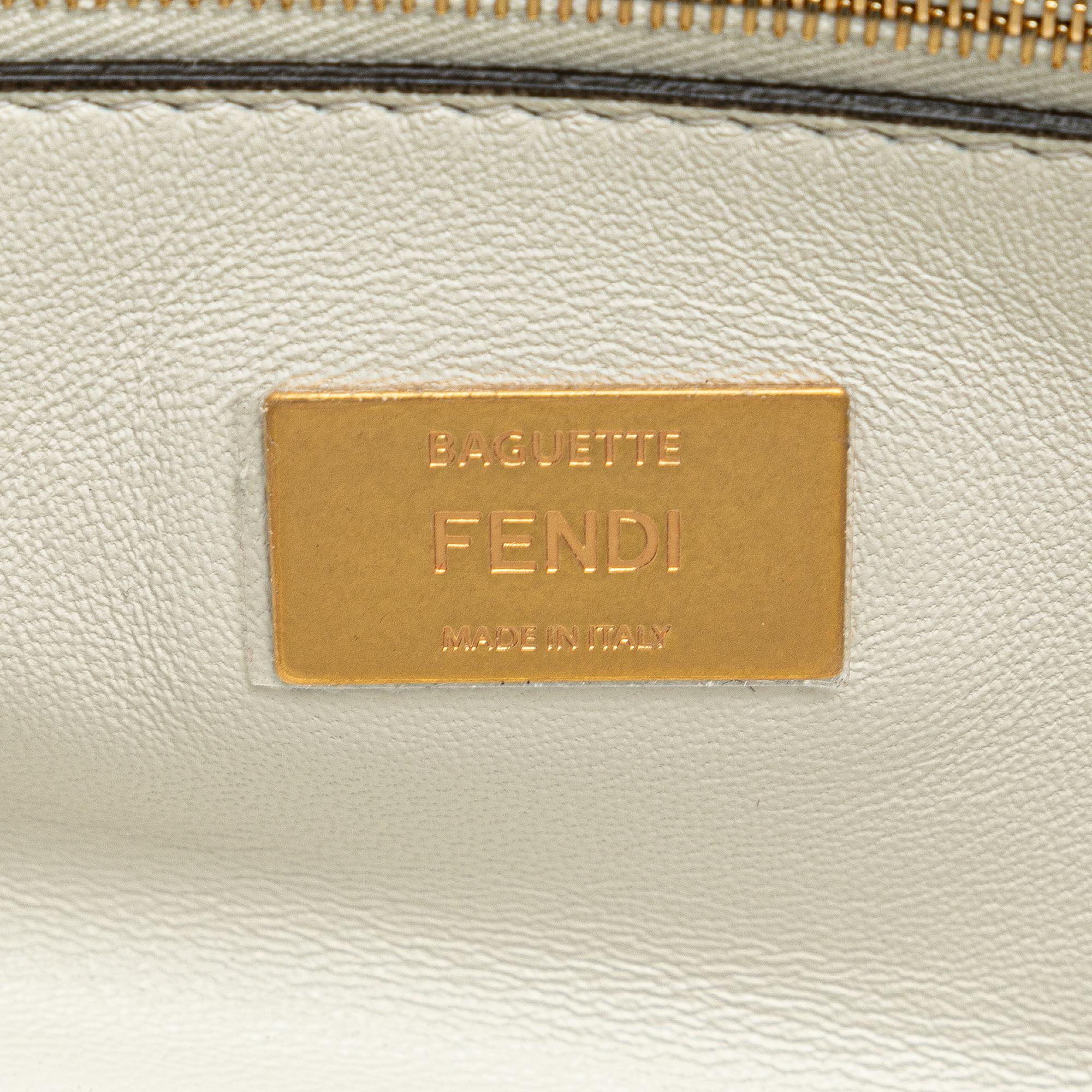 Fendi Zucca Embossed Chain Midi Baguette
