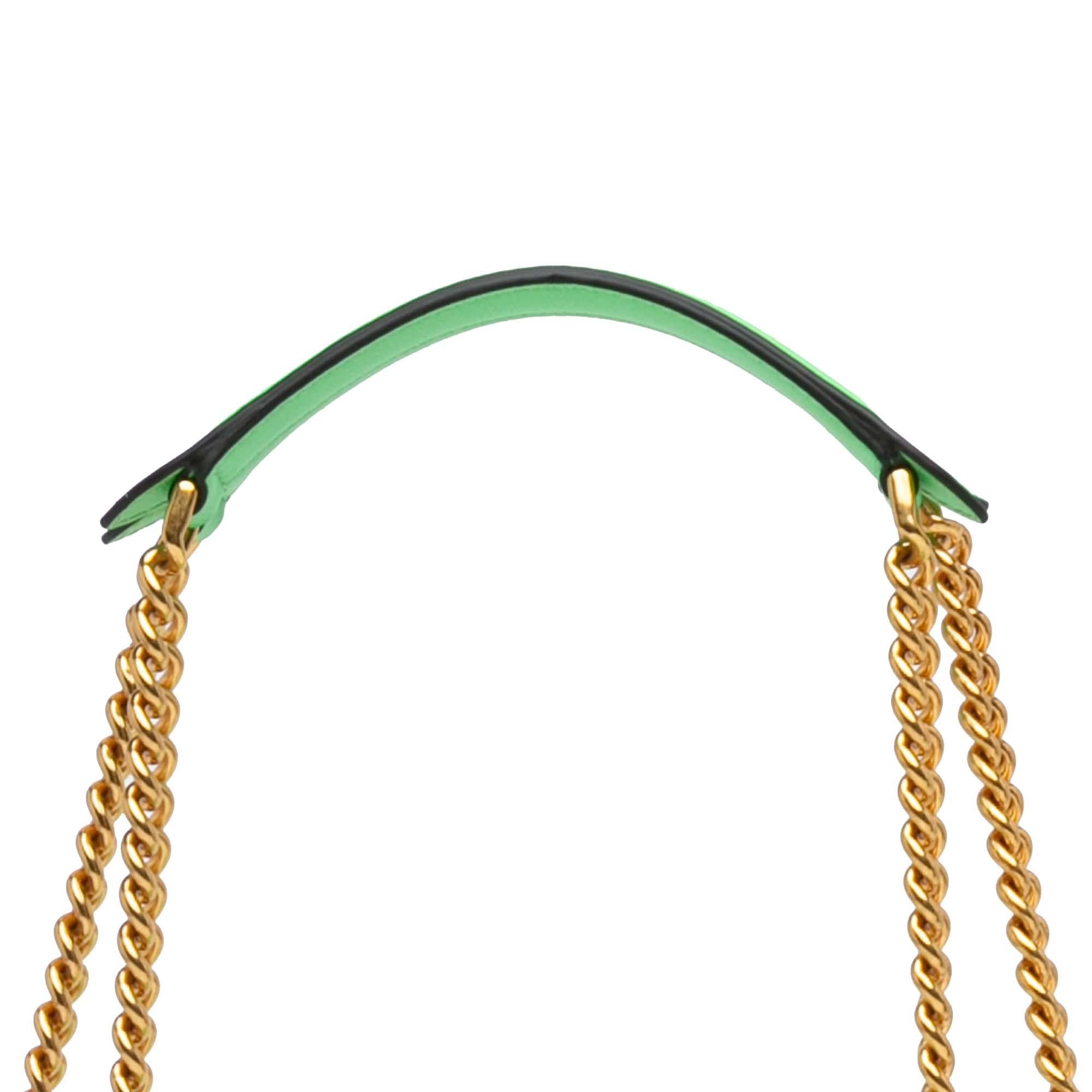 Fendi Zucca Embossed Chain Midi Baguette