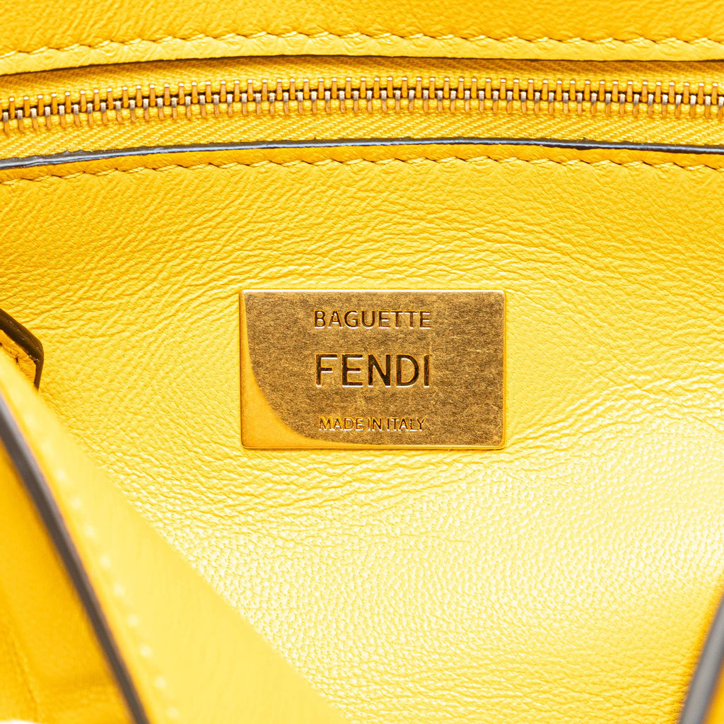 Fendi Zucca Embossed Chain Midi Baguette