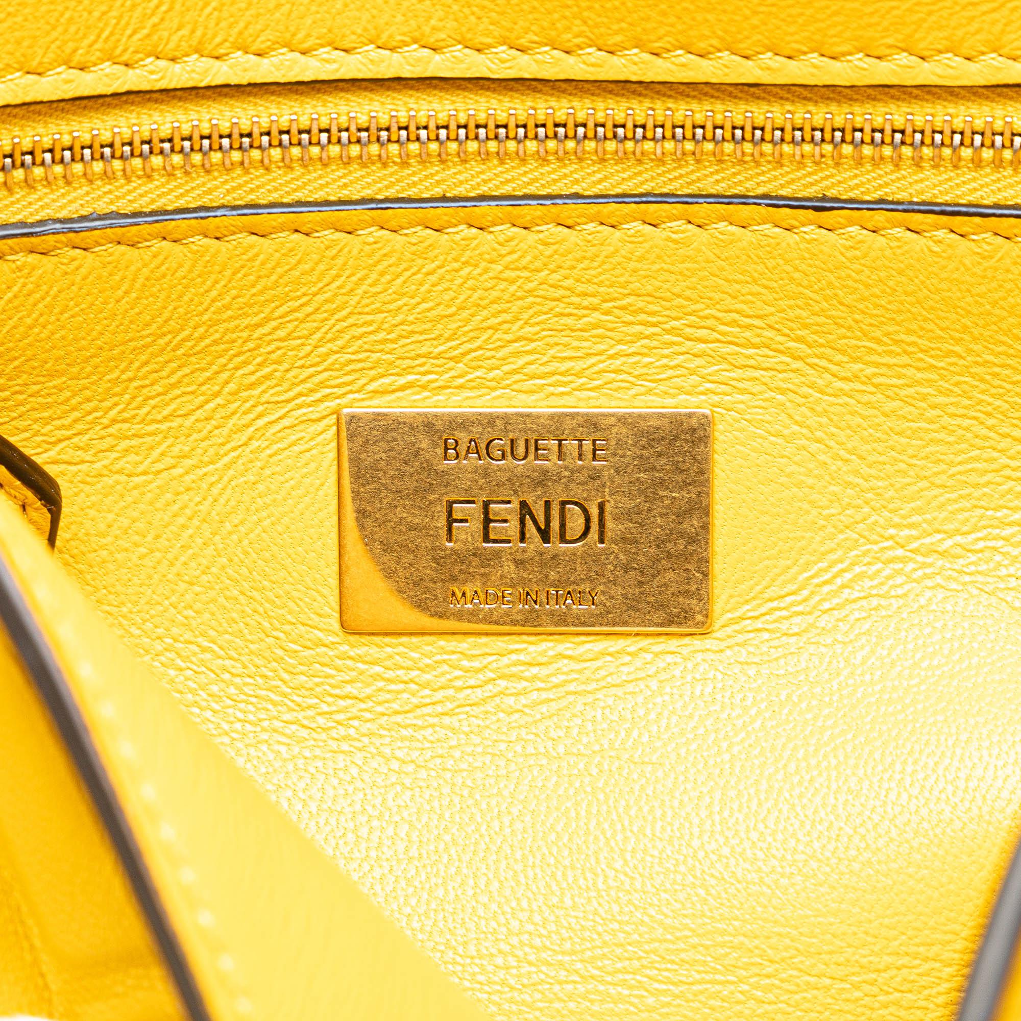 Fendi Zucca Embossed Chain Midi Baguette