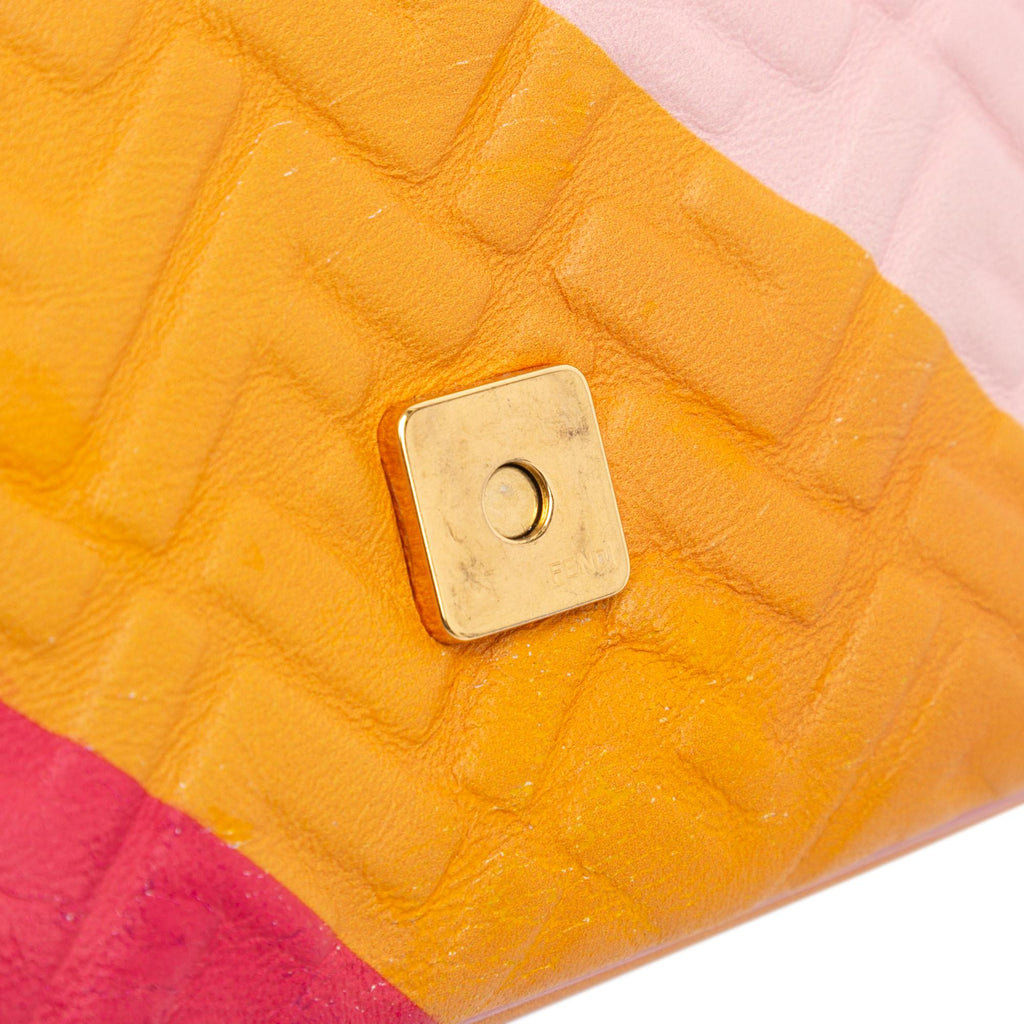 Fendi Zucca Embossed Chain Midi Baguette
