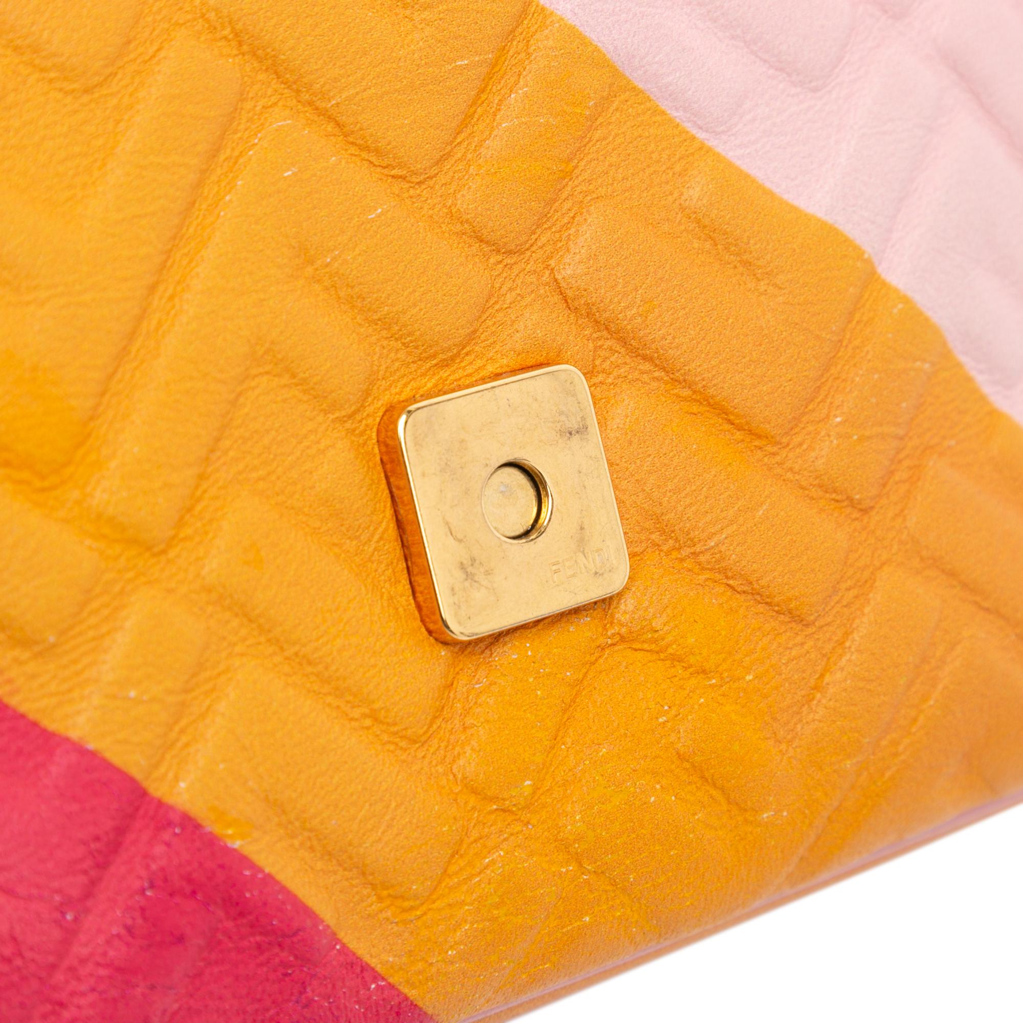 Fendi Zucca Embossed Chain Midi Baguette