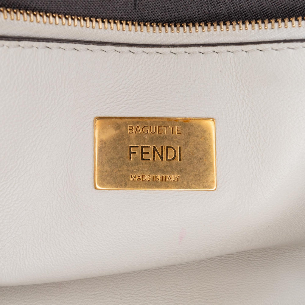 Fendi Zucca Embossed Chain Midi Baguette