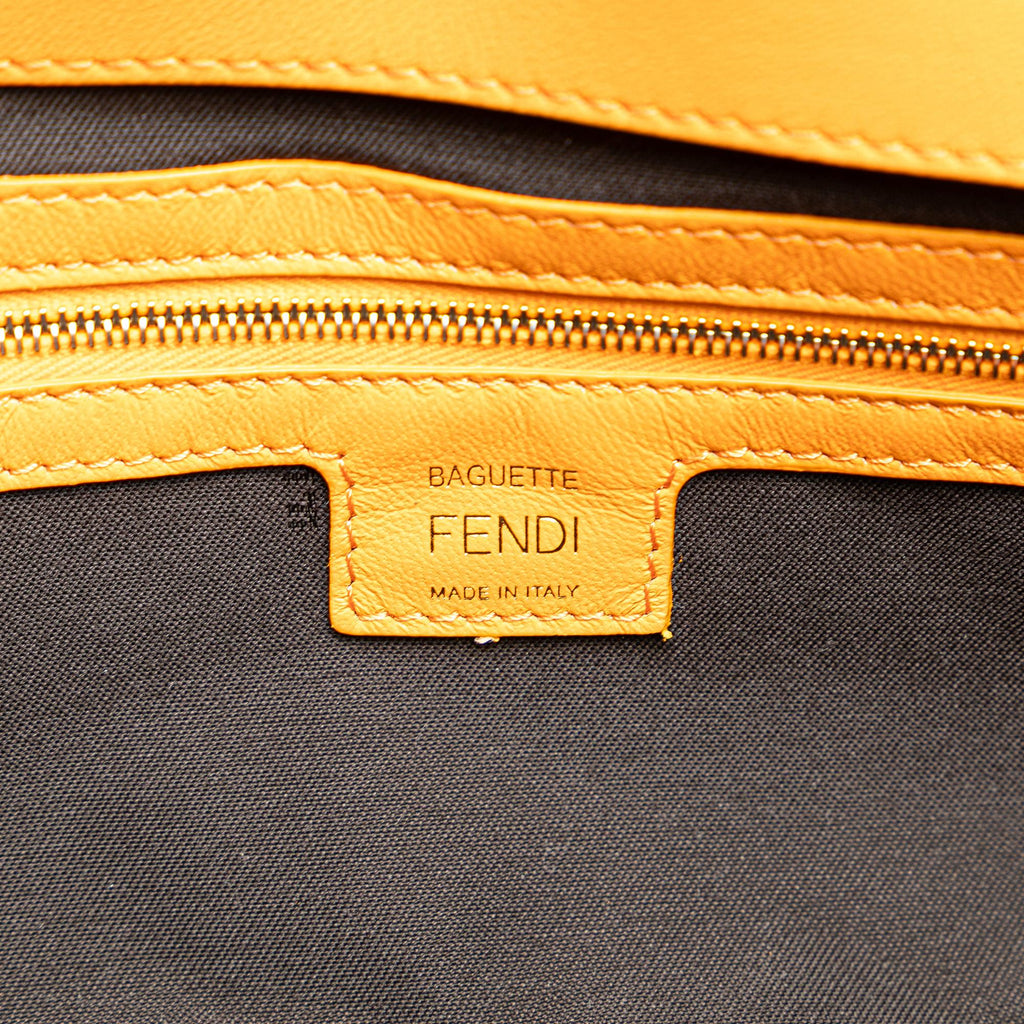 Fendi Zucca Embossed Leather Baguette Satchel (SHG-yIkxmI)