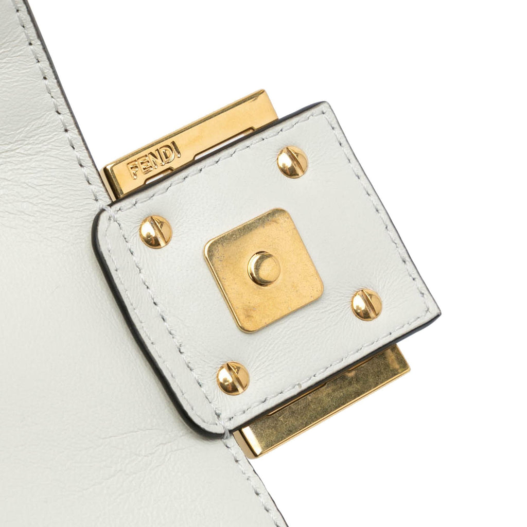 Fendi Zucca Embossed Leather Baguette Satchel