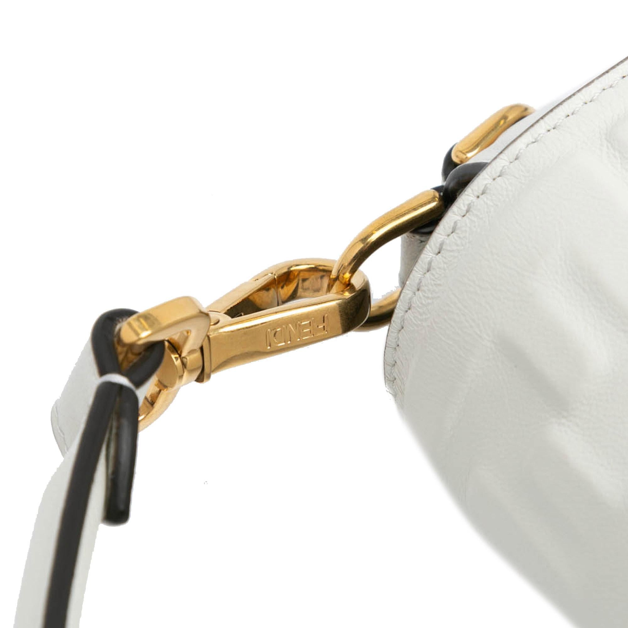 Fendi Zucca Embossed Leather Baguette Satchel
