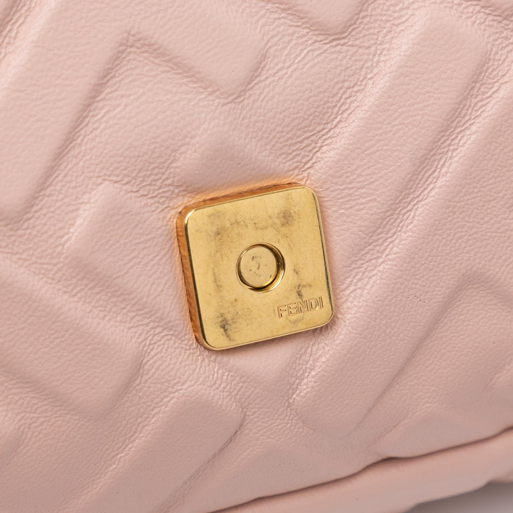 Fendi Zucca Embossed Leather Baguette Satchel